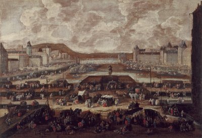 Pont-Neuf, Sekwana i Luwr, ok. 1670, ok. 1670 (olej na płótnie) autorstwa Pieter Casteels
