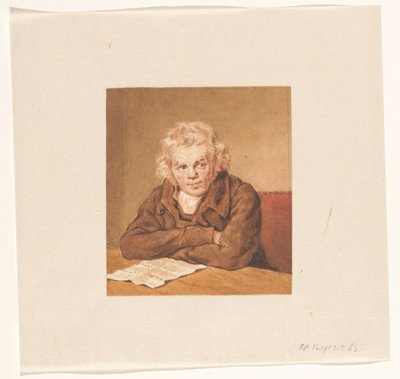 Portret Lourensa van Schaicka, siedzącego i czytającego przy stole autorstwa Pieter Christoffel Wonder