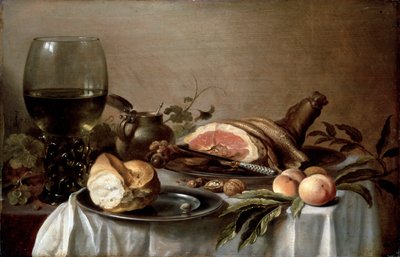 Śniadanie z Szynką, 1647. autorstwa Pieter Claesz