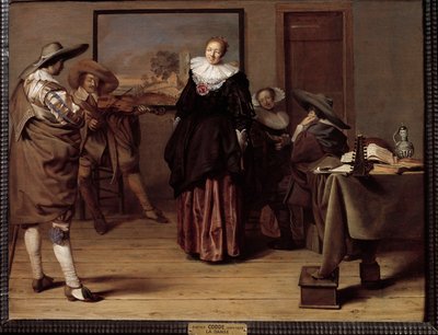 Lekcja tańca Malarstwo Pietera Codde (1599-1678) autorstwa Pieter Codde