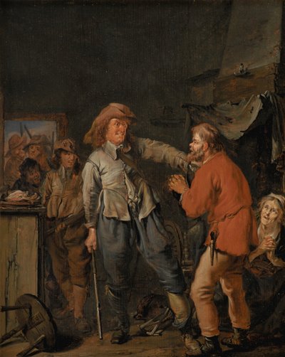 Żołnierze włamujący się do chłopskiej chaty autorstwa Pieter Codde