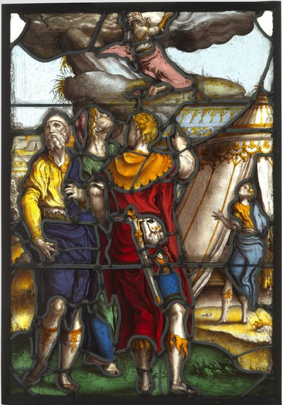 Szyba przedstawiająca Mojżesza na górze Synaj autorstwa Pieter Coecke van Aelst (I) (circle of)