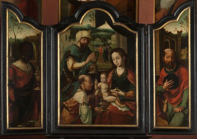 Tryptyk z adoracją Trzech Króli autorstwa Pieter Coecke van Aelst (I) (workshop of)