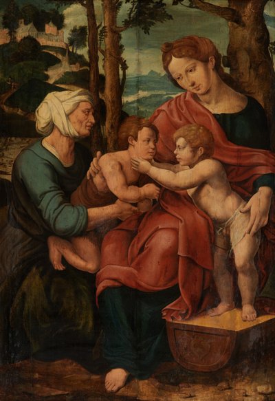 Święta Rodzina (olej na desce) autorstwa Pieter Coecke van Aelst