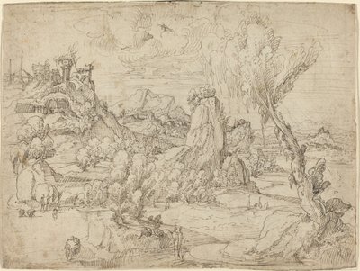 Krajobraz z chrztem Chrystusa autorstwa Pieter Cornelisz Kunst