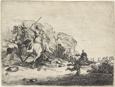 walka jeździecka autorstwa Pieter Cornelisz. Verbeeck