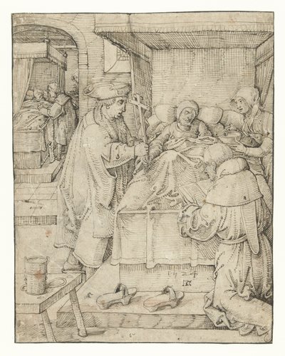 Opieka nad chorymi Dzieła miłosierdzia (tytuł serii) autorstwa Pieter Cornelisz. genaamd Kunst