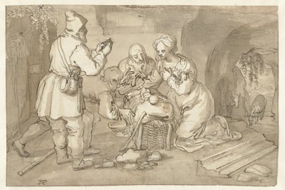 Adoracja pasterzy autorstwa Pieter Cornelisz. van Rijck