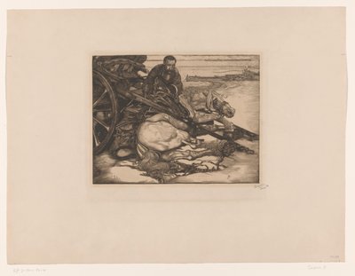 Ranny koń pociągowy autorstwa Pieter Dupont (signed by artist)