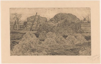 Stogi siana na polu autorstwa Pieter Dupont (signed by artist)