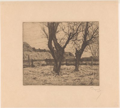 Wierzby głóg na łące autorstwa Pieter Dupont (signed by artist)