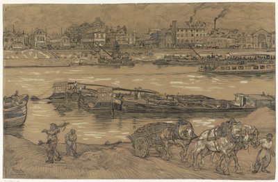 Widok na brzeg Sekwany autorstwa Pieter Dupont