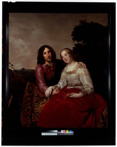 Portret małżeński młodej pary w krajobrazie autorstwa Pieter Fransz. de Grebber