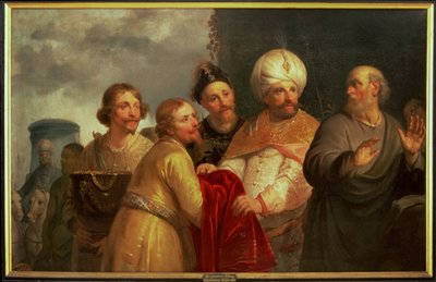 Prorok Elizeusz odrzuca dary od Naamana autorstwa Pieter Fransz. de Grebber