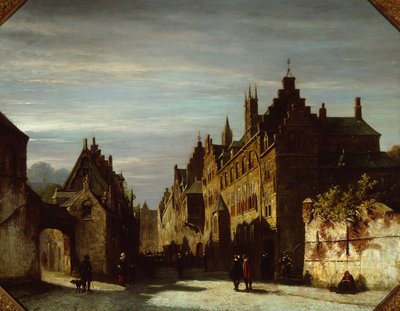 Holenderska scena uliczna z żołnierzami autorstwa Pieter Gerard Vertin