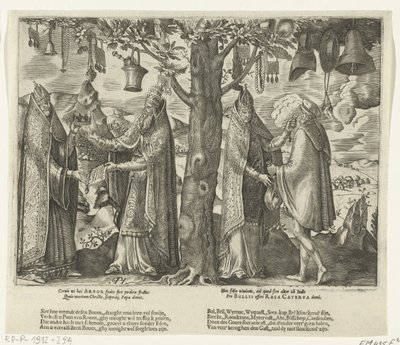 Drzewo bałwochwalstwa rzymskiego, ok. 1570 autorstwa Pieter Huys