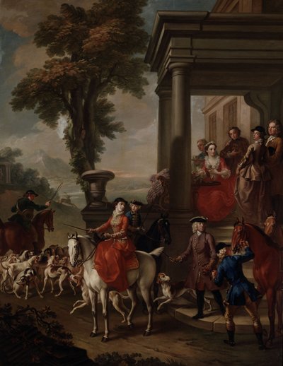 Spotkanie, ok. 1743 (olej na płótnie) autorstwa Pieter Jan van Reysschoot