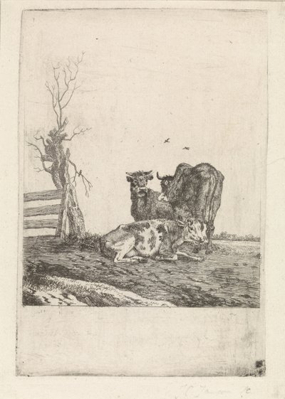 Krajobraz z trzema krowami autorstwa Pieter Janson