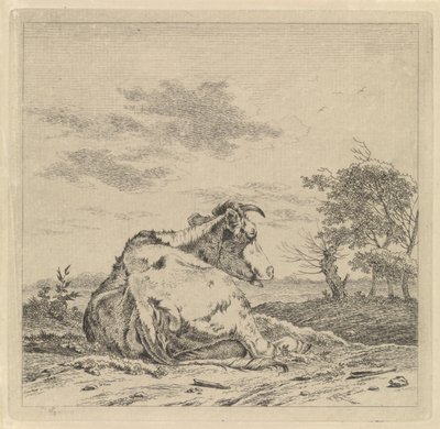 Krajobraz z leżącą krową autorstwa Pieter Janson