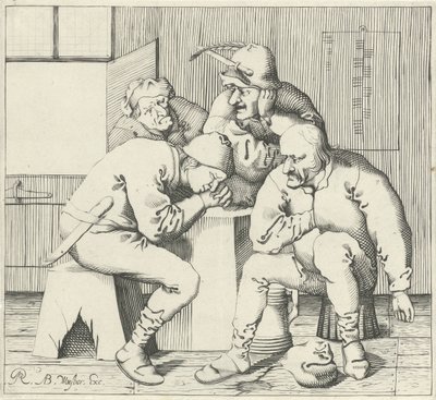 Czterech mężczyzn przy stole autorstwa Pieter Jansz Quast (possibly)