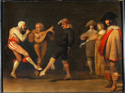 Tańczący komicy autorstwa Pieter Jansz. Quast