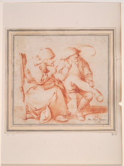 Siedząca para staruszków autorstwa Pieter Jansz. Quast
