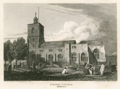 Kościół Stepney, Londyn autorstwa Pieter Jansz. Quast