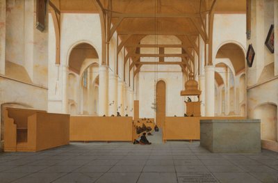 Wnętrze Sint-Odulphuskerk w Assendelft Wnętrze kościoła św Odulphuskerk w Assendelft, widziane od chóru na zachód autorstwa Pieter Jansz Saenredam