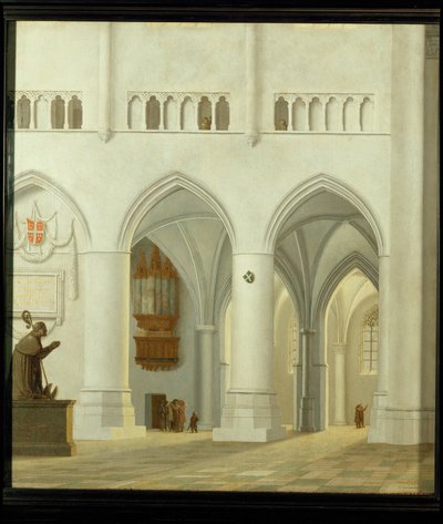 Wnętrze kościoła Świętego Bawona w Haarlem, Holandia ... autorstwa Pieter Jansz Saenredam