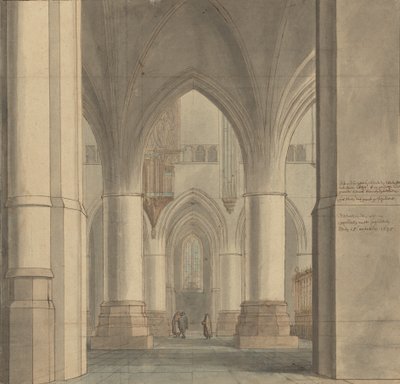 Chór i północne ambulatorium kościoła św. Bawona w Haarlem autorstwa Pieter Jansz. Saenredam