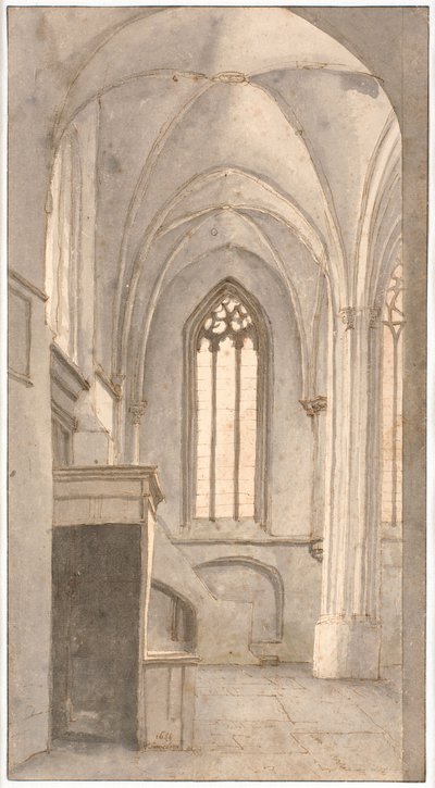 Widok wnętrza kościoła św. Cunera w Rhenen (prowincja Utrecht) autorstwa Pieter Jansz Saenredam
