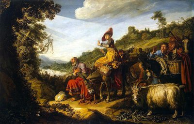 Abraham na drodze do Kanaanu autorstwa Pieter Lastman