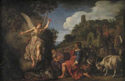 Anioł Rafał żegna się ze starym Tobitem i jego synem Tobiaszem autorstwa Pieter Lastman