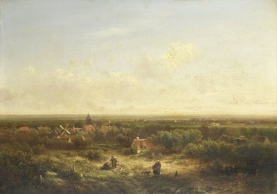 Odległy widok z wioską autorstwa Pieter Lodewijk Francisco Kluyver