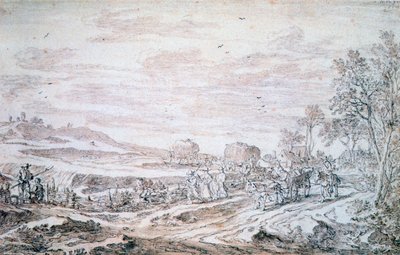 Krajobraz ze Żniwiarzami, c1615-1661 autorstwa Pieter Molijn