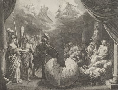 Płyta 11: Alegoria o niezgodzie we Francji, z Caspar Barlaeus, Medicea Hospes, 1638. autorstwa Pieter Nolpe