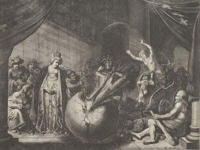 Płyta 9: Alegoria o niezgodzie we Francji, z Caspar Barlaeus, Medicea Hospes, 1638. autorstwa Pieter Nolpe