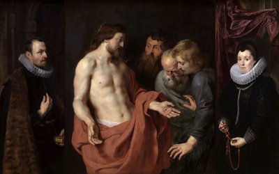 Niewiarygodnie św. Tomasza Tryptyk Rockox, między 1613 a 1615 rokiem. autorstwa Peter Paul Rubens