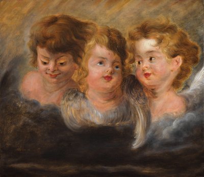 Trzy głowy anioła w chmurach. autorstwa Pieter Paul Rubens
