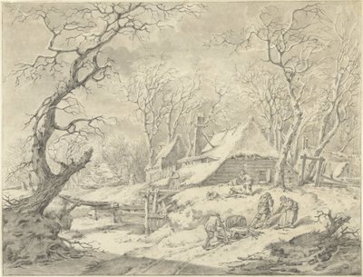 Zimowy krajobraz z farmą autorstwa Pieter Pietersz. Barbiers