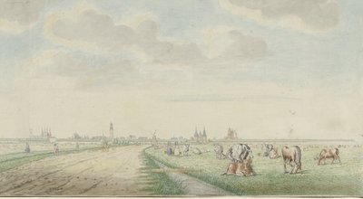Widok na Kampen od strony lądu autorstwa Pieter Remmers