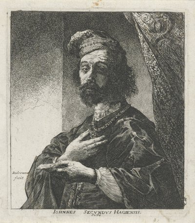 Portret van Janusa Secundusa autorstwa Pieter Rottermondt