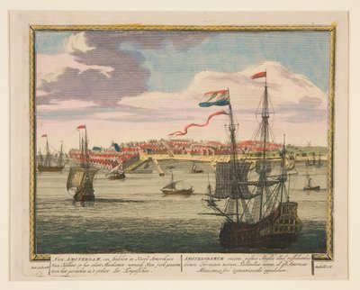 Nowy Amsterdam, miasta w Ameryce Północnej Nieu Holland, na wyspie Mankattan: namaels New jork zwany autorstwa Pieter Schenck I