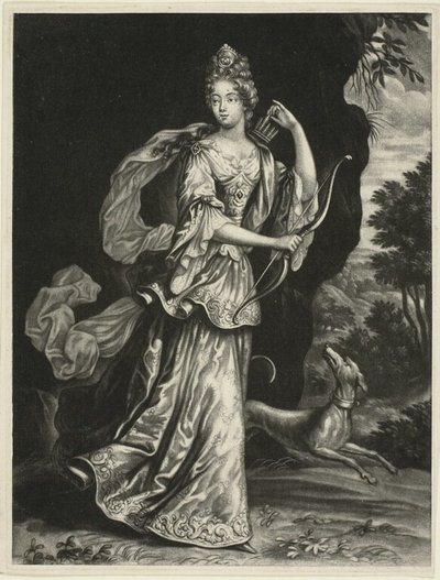 Anne Catharine Mouy, hrabina Broglia, jako bogini Diana autorstwa Pieter Schenk