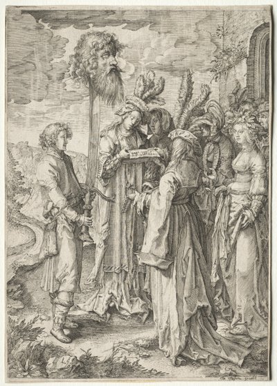 Dawid z głową Goliata, lata 20.-1630. autorstwa Pieter Serwouters