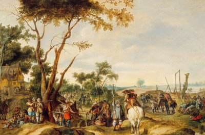 Biwakowanie żołnierzy. autorstwa Pieter Snayers