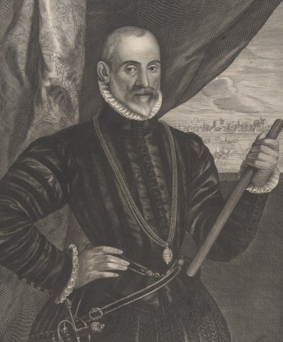 Francisco Valdes, dowódca hiszpański, z serii Quatuor Personae..., 1649. autorstwa Pieter Soutman