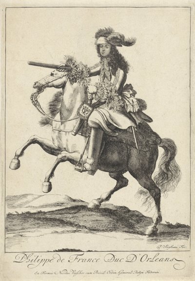 Portret konny Filipa I, księcia Orleanu autorstwa Pieter Stevens (vermeld in 1689)