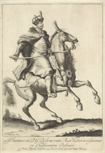 Portret konny króla Polski Jana III Sobieskiego autorstwa Pieter Stevens (vermeld in 1689)