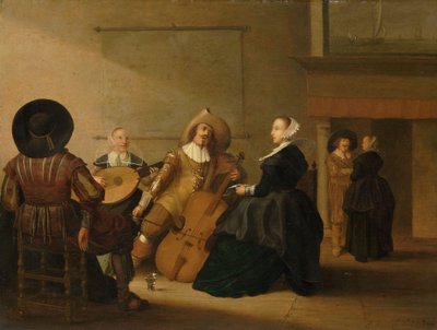 Muzyczne towarzystwo we wnętrzu autorstwa Pieter Symonsz Potter